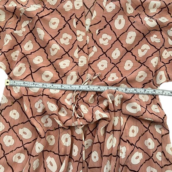 Alexis Flutter Sleeve‎ Handkerchief Vneck Midi Dress Pink XS Romantic Coquette - Picture 12 of 13